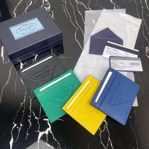 프라다 2023 사피아노 트라이앵글 로고 카드 지갑