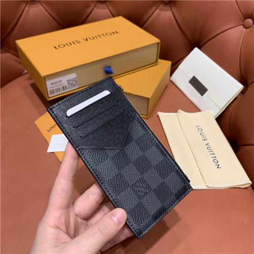 Louis Vuitton 2021 Men's Leather Coin Purse,8cm,N64038,LOUWT0492 - 루이비통  2021 남성용 레더 코인 카드 홀더,8cm,블랙 - 렙즐